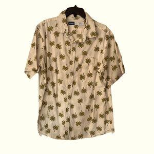 Old Navy Casual Button Down Shirt White and Green